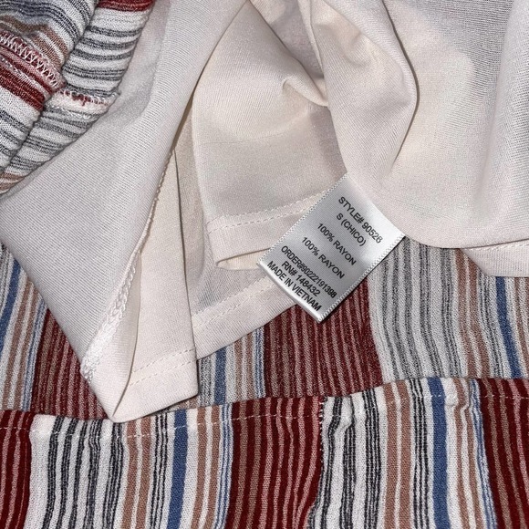 Becaal dress stripped strapless midi light weight brick white SZ SM swim/beach - Picture 6 of 10